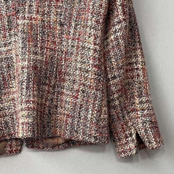 Wool Tweed Blazer Size 8 Light Academia Jacket Career Preppy Neutral Heritage - Picture 7 of 10
